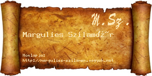 Margulies Szilamér névjegykártya